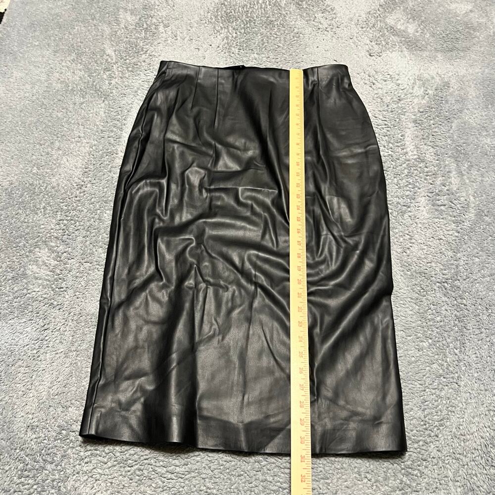 Express Faux Leather Pencil Skirt Womens Large Black High Waist Slit - Picture 6 of 9